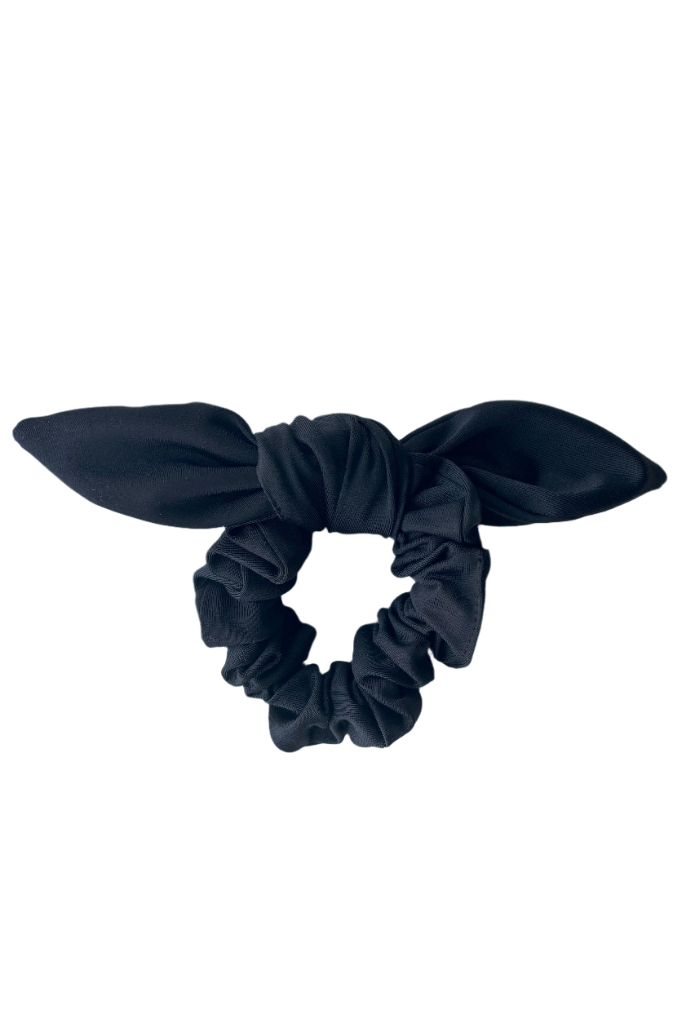 ESAMY Scrunchie Matching Swimwear in Black - Flat Lay with Bow Detail
