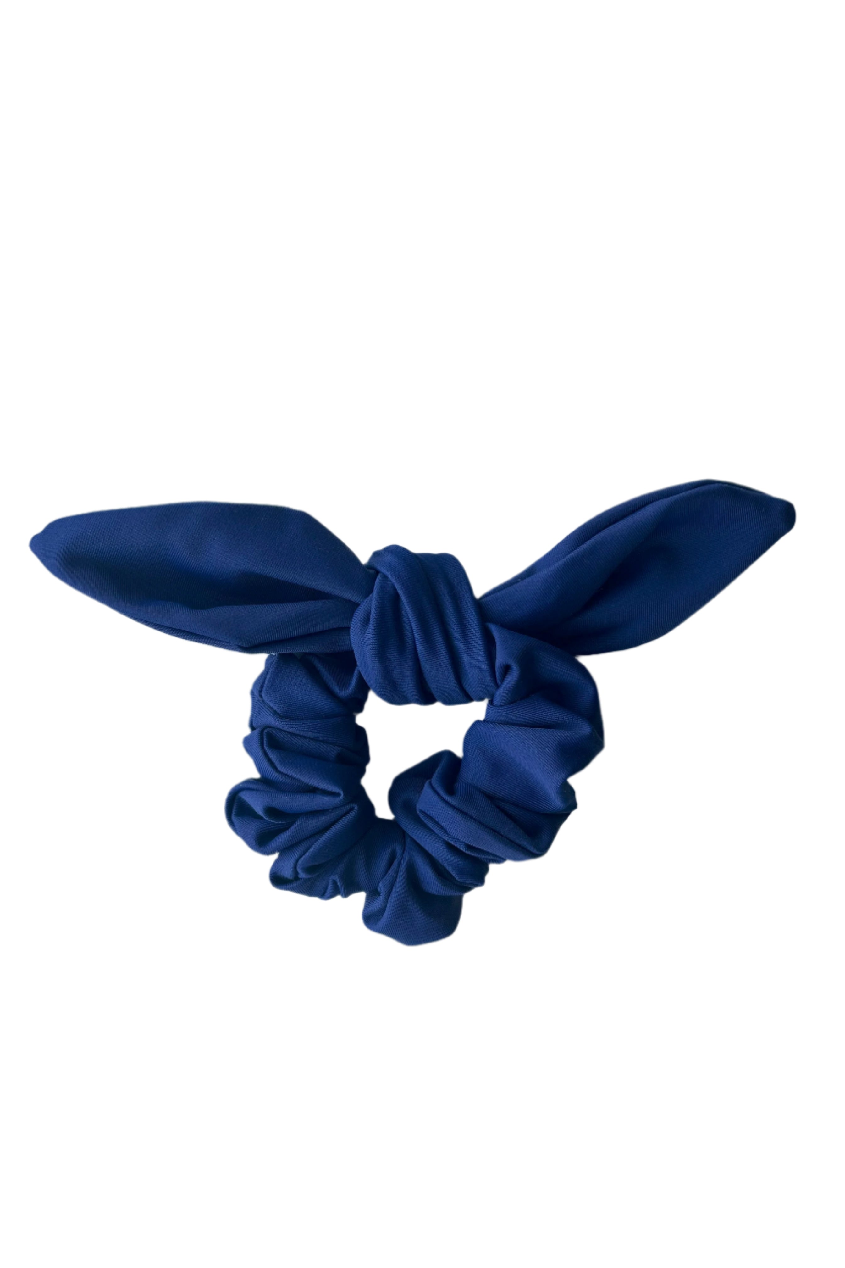 ESAMY Scrunchie Matching Swimwear in Madrugada - Navy Blue Flat Lay with Bow Detail